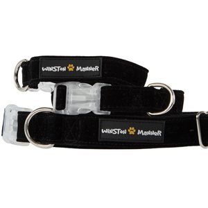 Winston Manner Designer Dog Collar in Black Knight